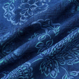 Heren Overhemd met Korte Mouwen in Bloemenprint van Katoen in Hawaiiaanse Stijl Blauw