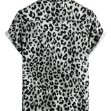 Korte mouwen shirt met witte panterprint voor mannen