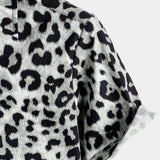 Korte mouwen shirt met witte panterprint voor mannen