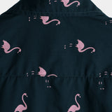 Casual Katoenen Hawaii Shirt met Korte Mouwen en Tropische Flamingo Knopen voor Mannen