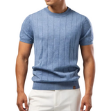 Luca - Luxe T-Shirt met Ribbelpatroon