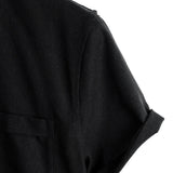 Heren Katoenen Shirt in Effen Kleur met Hoge Kraag en Gemiddelde Sluiting, met Voorzak