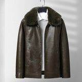 Leren Fleece Jas
