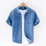 Korte mouw denim shirt