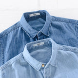 Korte mouw denim shirt