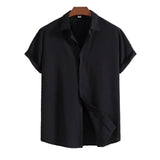Korte mouwen shirt van katoen en linnen