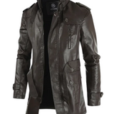 Elegante Lange Leren Motorjack