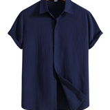 Korte mouwen shirt van katoen en linnen