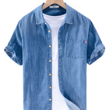 Korte mouw denim shirt