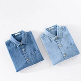 Korte mouw denim shirt