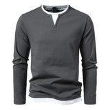 Alwin Premium Lange Mouwen T-shirt van Geborsteld Katoen