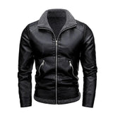 Elegante Leren Jas met Fleece
