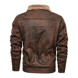 Elegante Warme Fleece Leren Jas