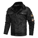 Elegante Warme Fleece Leren Jas