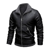 Elegante Leren Jas met Fleece